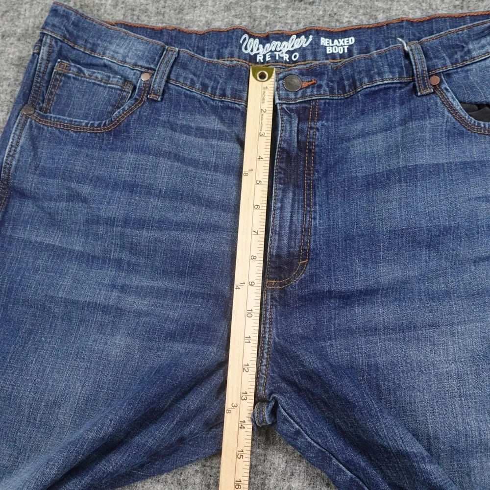 Wrangler Retro Jeans Mens 42x31 Blue Denim Relaxed Bootcut Western Cowboy